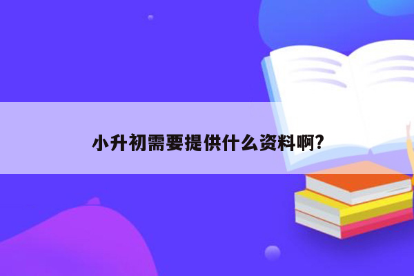 小升初需要提供什么资料啊?