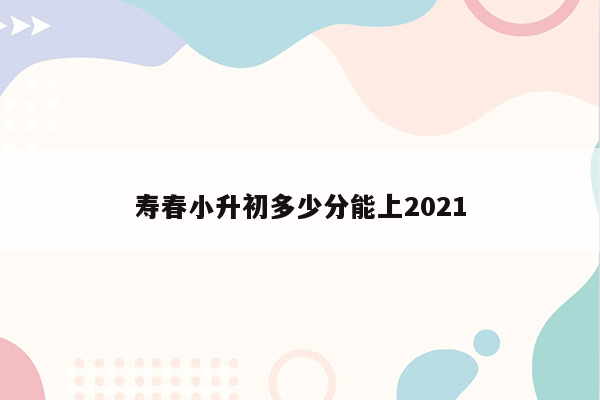 寿春小升初多少分能上2021