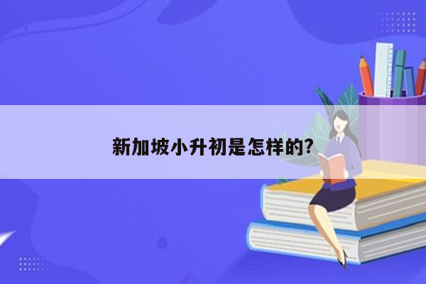 新加坡小升初是怎样的?