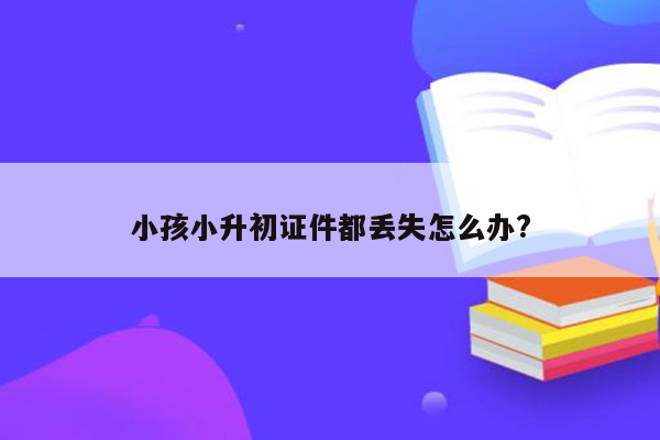 小孩小升初证件都丢失怎么办?