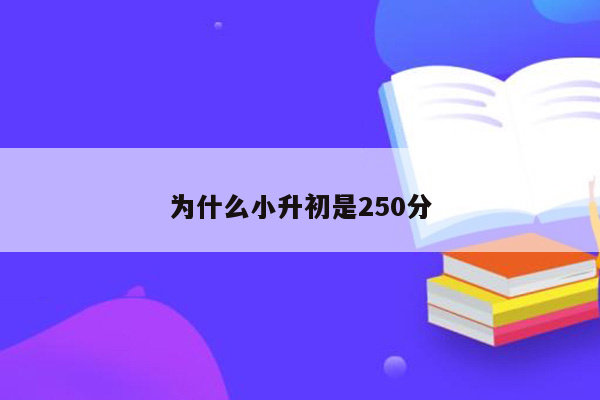 为什么小升初是250分