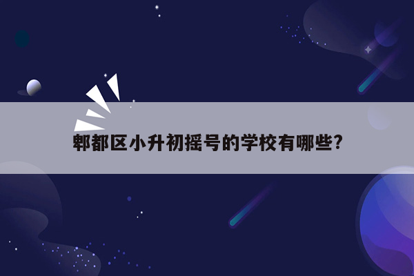 郫都区小升初摇号的学校有哪些?