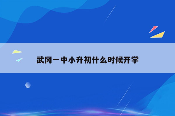 武冈一中小升初什么时候开学