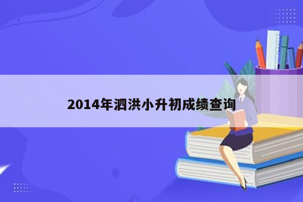 2014年泗洪小升初成绩查询