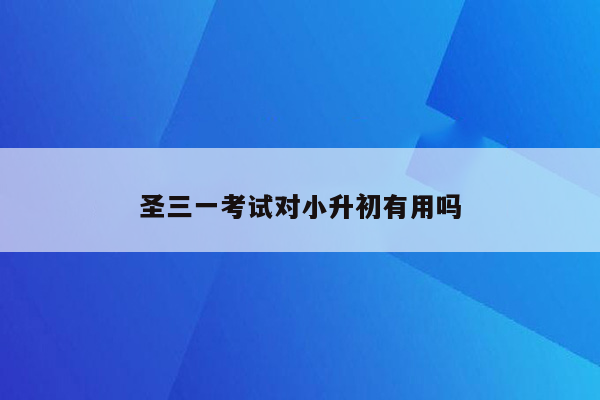 圣三一考试对小升初有用吗