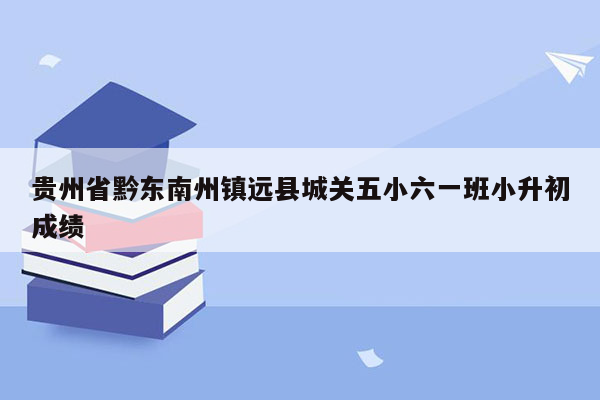 贵州省黔东南州镇远县城关五小六一班小升初成绩