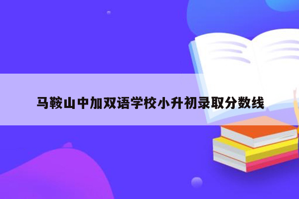 马鞍山中加双语学校小升初录取分数线