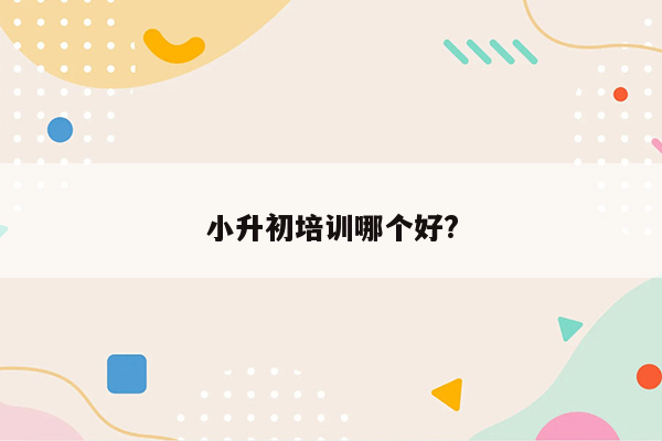 小升初培训哪个好?