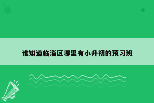 谁知道临淄区哪里有小升初的预习班