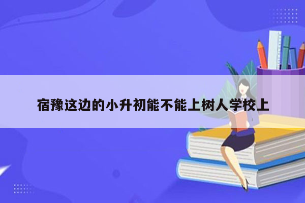 宿豫这边的小升初能不能上树人学校上