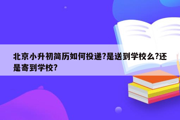 北京小升初简历如何投递?是送到学校么?还是寄到学校?