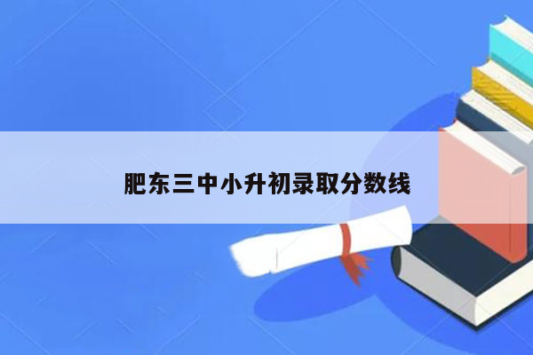 肥东三中小升初录取分数线