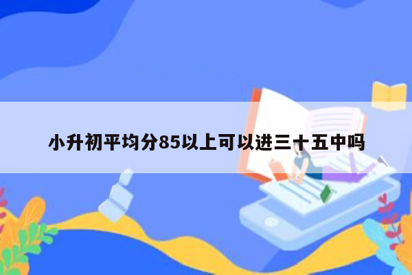 小升初平均分85以上可以进三十五中吗