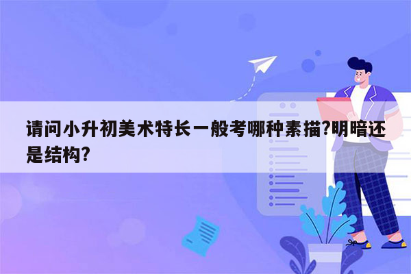 请问小升初美术特长一般考哪种素描?明暗还是结构?