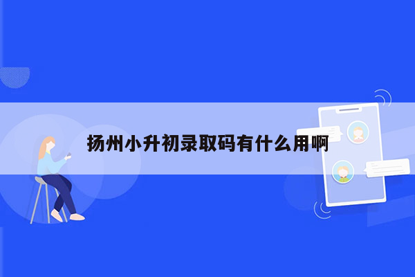 扬州小升初录取码有什么用啊