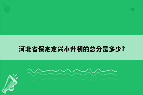 河北省保定定兴小升初的总分是多少?