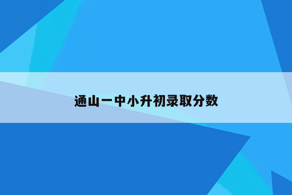 通山一中小升初录取分数