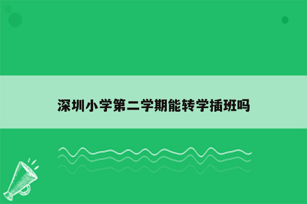 深圳小学第二学期能转学插班吗