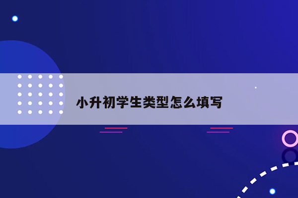 小升初学生类型怎么填写