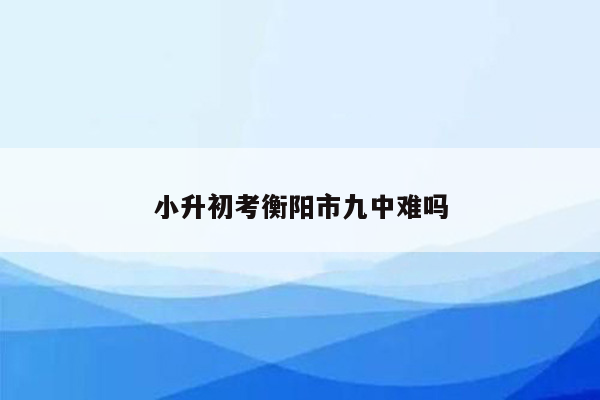 小升初考衡阳市九中难吗