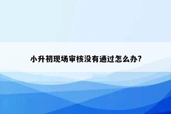 小升初现场审核没有通过怎么办?