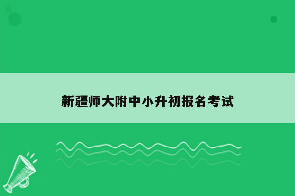 新疆师大附中小升初报名考试