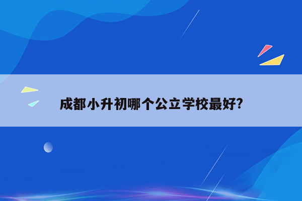 成都小升初哪个公立学校最好?