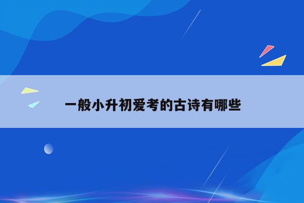 一般小升初爱考的古诗有哪些