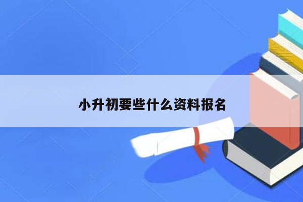 小升初要些什么资料报名