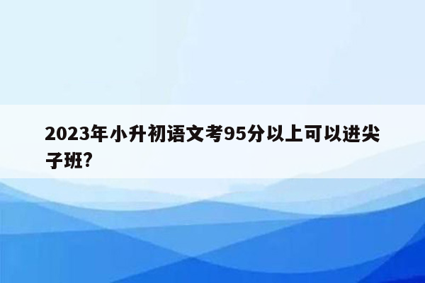 2023年小升初语文考95分以上可以进尖子班?