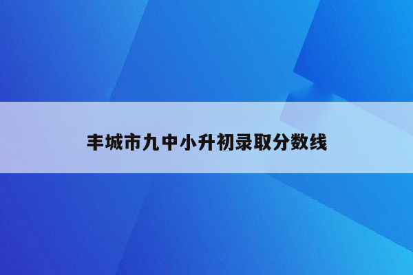 丰城市九中小升初录取分数线