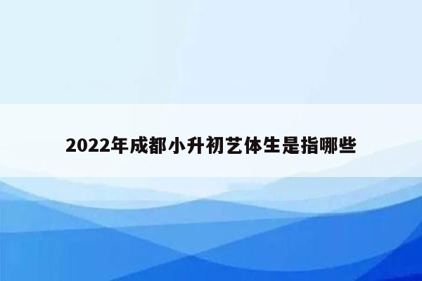 2022年成都小升初艺体生是指哪些