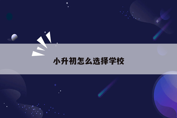 小升初怎么选择学校