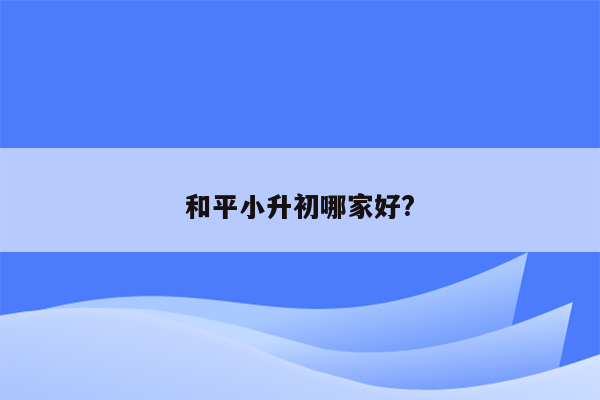 和平小升初哪家好?