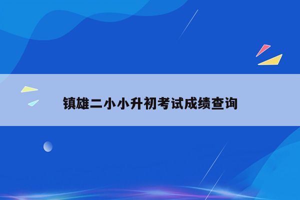 镇雄二小小升初考试成绩查询