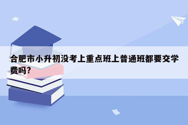 合肥市小升初没考上重点班上普通班都要交学费吗?