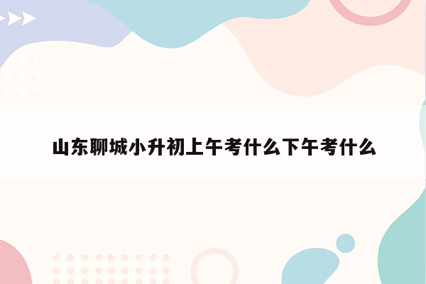 山东聊城小升初上午考什么下午考什么