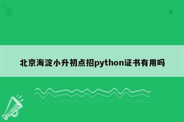 北京海淀小升初点招python证书有用吗