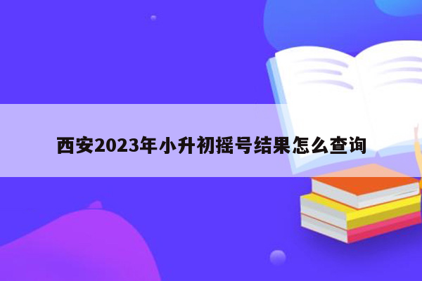 西安2023年小升初摇号结果怎么查询