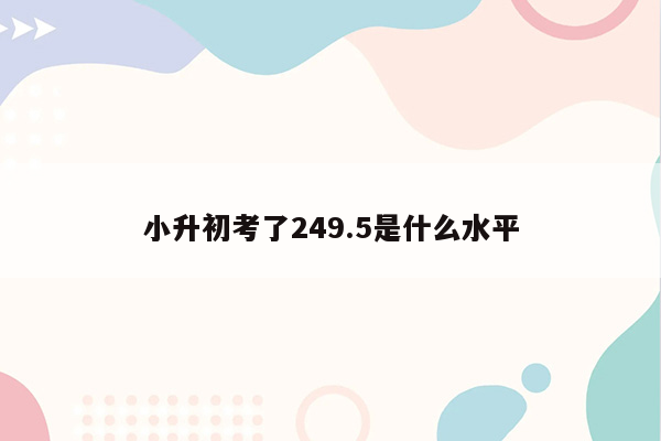 小升初考了249.5是什么水平