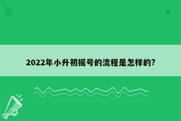 2022年小升初摇号的流程是怎样的?