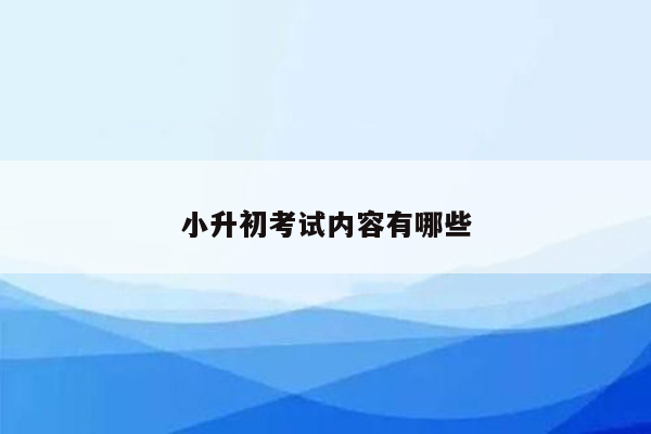 小升初考试内容有哪些