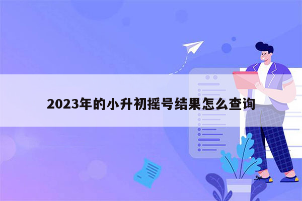 2023年的小升初摇号结果怎么查询