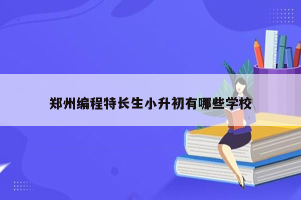 郑州编程特长生小升初有哪些学校