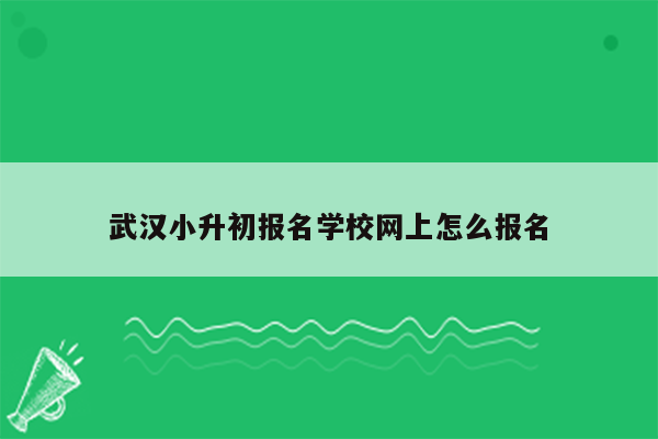 武汉小升初报名学校网上怎么报名