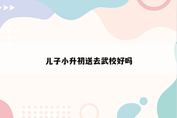 儿子小升初送去武校好吗