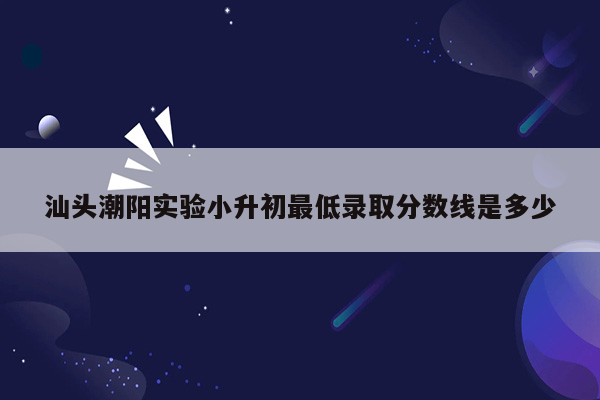 汕头潮阳实验小升初最低录取分数线是多少