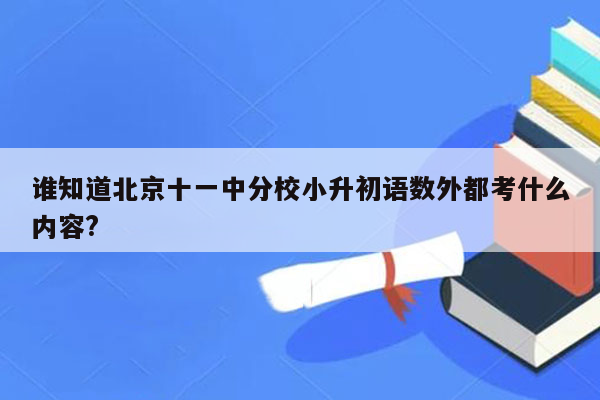 谁知道北京十一中分校小升初语数外都考什么内容?