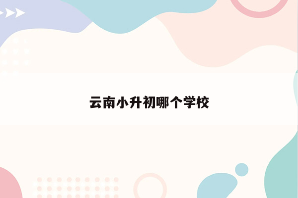 云南小升初哪个学校