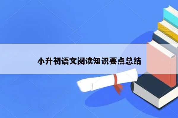 小升初语文阅读知识要点总结